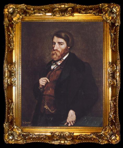 framed  Gustave Courbet Portrait of Alfred Bruyas, ta009-2